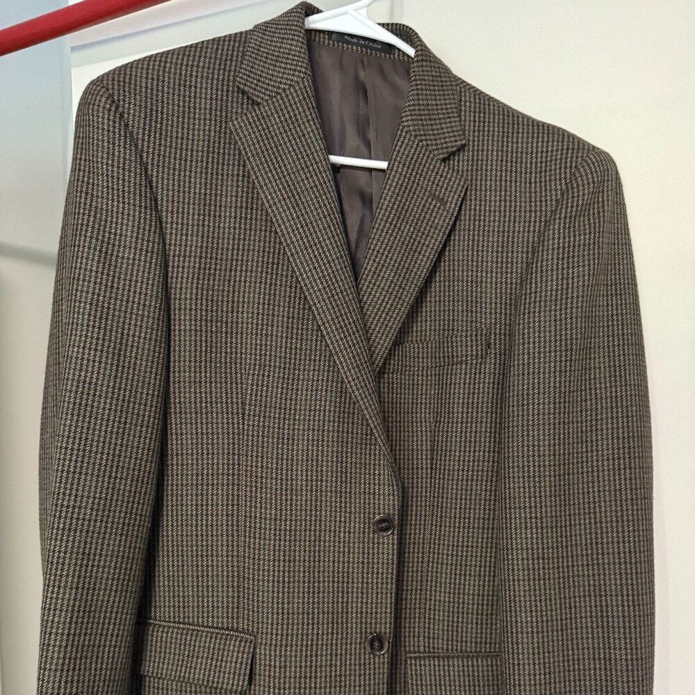 L Ralph Lauren Blazer 38r Brown Patterned